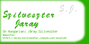 szilveszter jaray business card