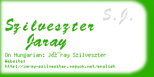 szilveszter jaray business card